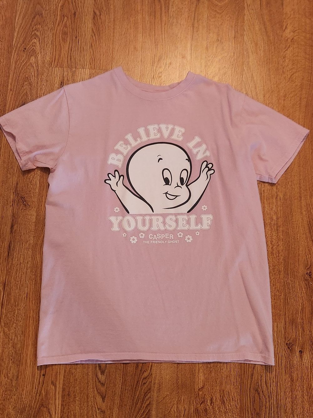 Casper The Friendly Ghost 'Believe In Yourself' T‑Shirt - Pink - Size Small